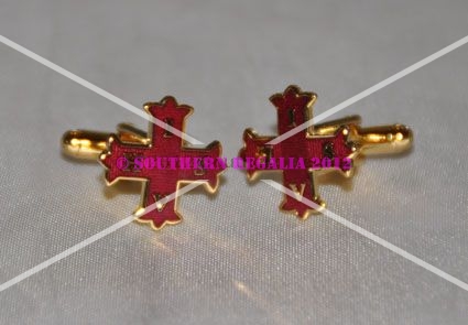 Red Cross of Constantine Gold Plated Cufflinks - Click Image to Close
